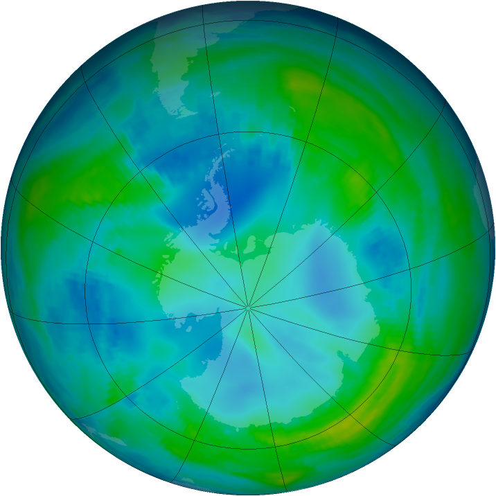 Antarctic ozone map for 13 May 1998